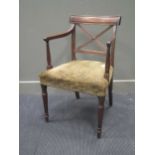 A Regency mahogany desk chair