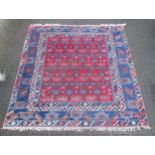 A large geometric design Turkish eastern carpet, 302 X 316cm