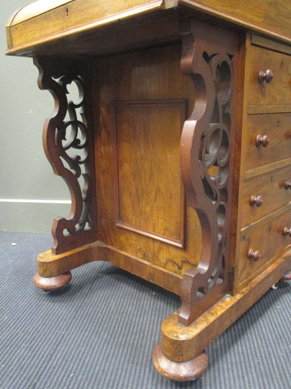 A mid Victorian walnut piano top Davenport, 94 x 52 x 57cm - Image 2 of 8