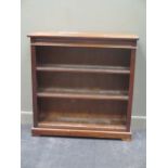 An Edwardian mahogany three shelf open bookcase, 108 x 107 x 29cm