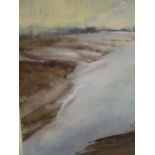 Peter Manzaroli, estuary landscape, oil on board, 28.5 x 21cm; together with contemporary British