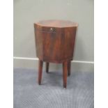 A George III mahogany octagonal wine cooler, 73 x 48cm