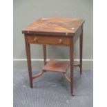 An Edwardian mahogany envelope card table, 55cm