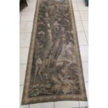 A pair of machine made tapestries with stags, 122 x 317