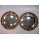 A pair of Regency style miniature gilt wood convex wall mirrors (2)