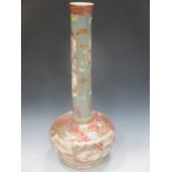 A tall necked Japanese satsuma vase, 20th century, 63cm