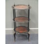 A 19th century Boulle work three tier etagere, 80cm high