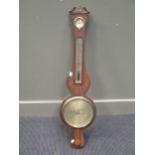 A Victorian mahogany and inlaid wheel barometer, with 8 inch dial, signed 'J Thompson, Welbeck',