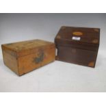 A Victorian lidded box, together with an Edwardian desk tidy