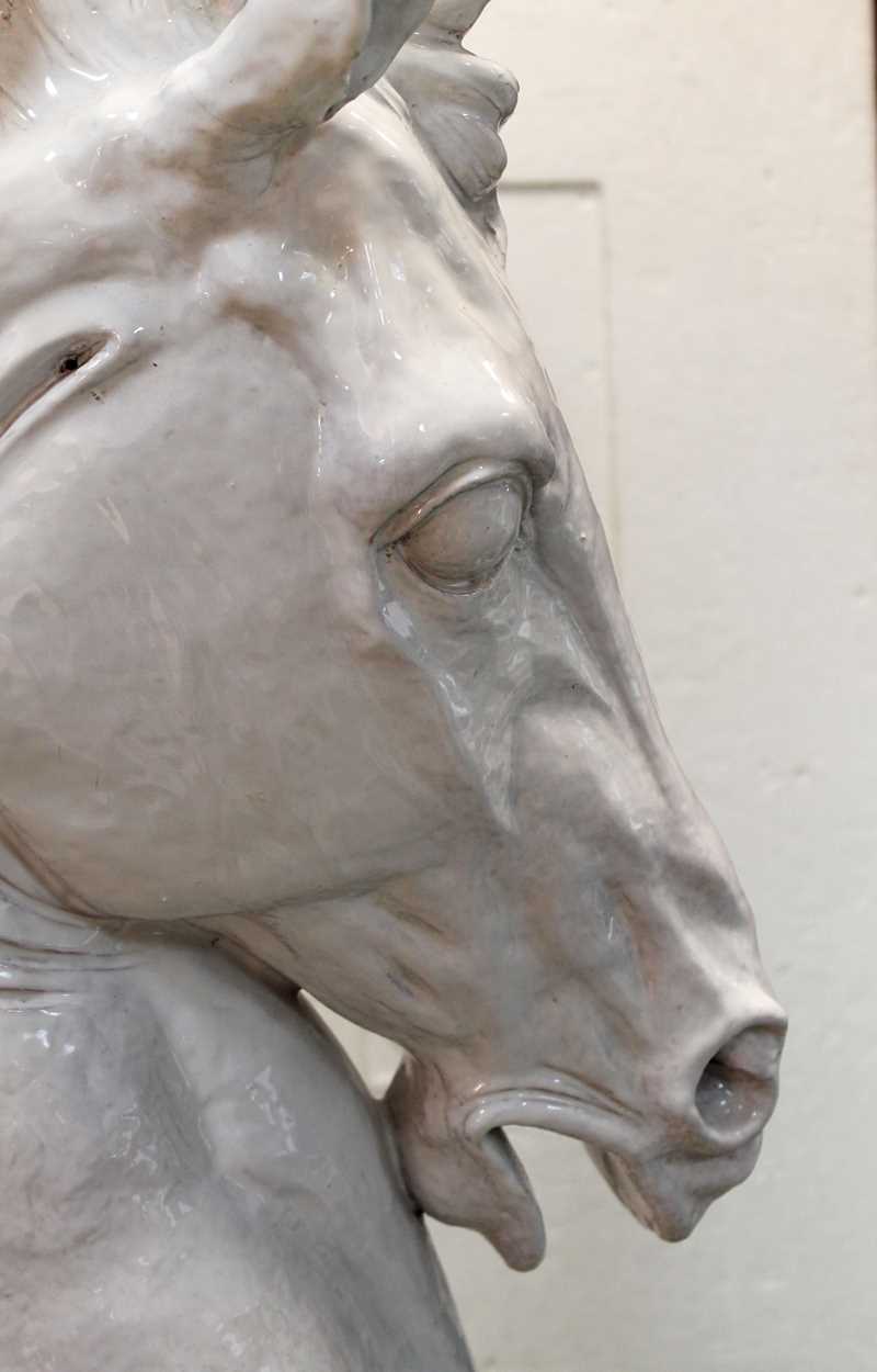 A large blanc de chine model of a horse's head, - Image 10 of 11