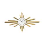 A Mid-Centruy brass Metamec sunburst clock,