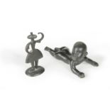 Two miniature Hagenauer bronze figures,