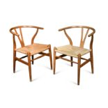 Hans Wegner for Carl Hansen & Son, a pair of 'Y' or model CH24 wishbone chairs,