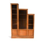 An Art Deco Heal's style limed oak bookcase,