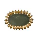 A Mid-Century gilt-metal mirror,