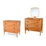 A pair of mid-20th century Gordon Russell bleached walnut chests of drawers,