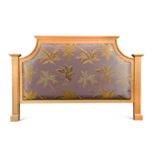 § David Linley, a sycamore super-king size upholstered headboard,