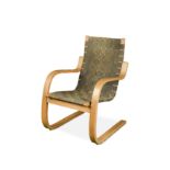 Alvar Aalto, a model 406 easy chair,