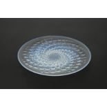 Volutes, an R. Lalique opalescent glass plate,