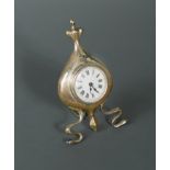 An Art Nouveau silver cased easel back timepiece,