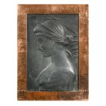 A black painted plaster relief panel depicting Saint Helena, Empress,