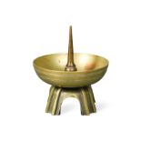 An Art Deco bronze pricket candlestick,