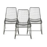 A set of three wirework chairs in the manner of Harry Bertoia,
