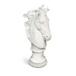 A large blanc de chine model of a horse's head,