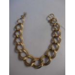 A large link double curb chain fitted with an extension chain and a tag marked Miriam Haskell,