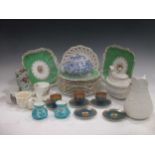 A quantity of ceramics and glass to include early 19th century tea pot and cover, a Victorian