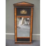 A Directoire style wall mirror, 87cm high, 38cm wide