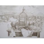 John Stanton Ward RA, Urbino view, monochrome lithograph, signed in pencil, 1991, 59 x 84cm,