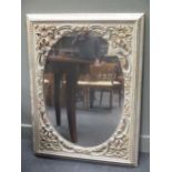 Silver framed mirror, 110 x 82cm