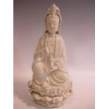 Dehua white porcelain figure of Guanyin signed 20th c