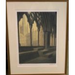 Gerard Stamp (Contemporary), Norwich Cathedral from the Cloister, limited edition print, signed in