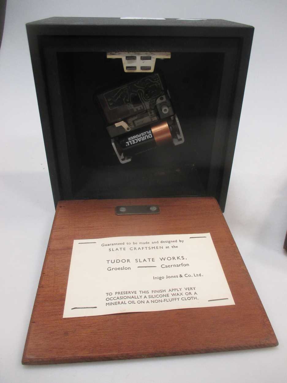 A Welsh slate cased batery clock and a German brass anemometer (wind speed measuring device) - Image 7 of 7