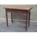 A 19th century tea table with single end frieze drawer on squared tapered legs 72 x 87 x 42cm