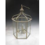 `A hexagonal hall lantern 69cm high