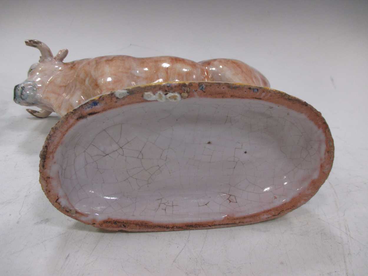 A glazed earthenware Bull, - Image 3 of 7