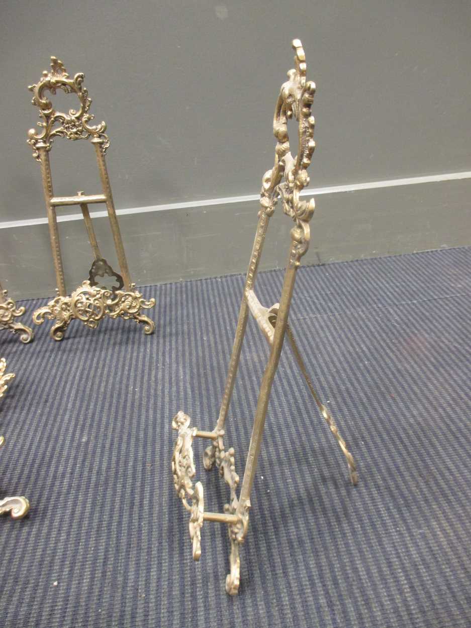 A set of six brass photograph stands, together with a pair of brass photograph frames (8) - Image 7 of 7