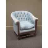 A Studded chesterfield-style chair, 70 x 73 x 70cm