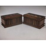 A pair of Sorrento ware olive wood boxes modelled as books
