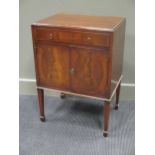 A George III mahogany pot cupboard, the long drawer above cupboard doors, 73 x 51 x 38cm; two