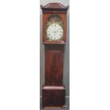 Davidson; Beith A mahogany longcase clock, the eight day striking movement with painted dial,