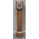 A 1930s oak veneered grandmother clock by Enfield in an Odeonesque style case, 144cm