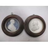 Pair of framed plaster roundels of William Shakespeare and Sir Isaac Newton by William Hackwood