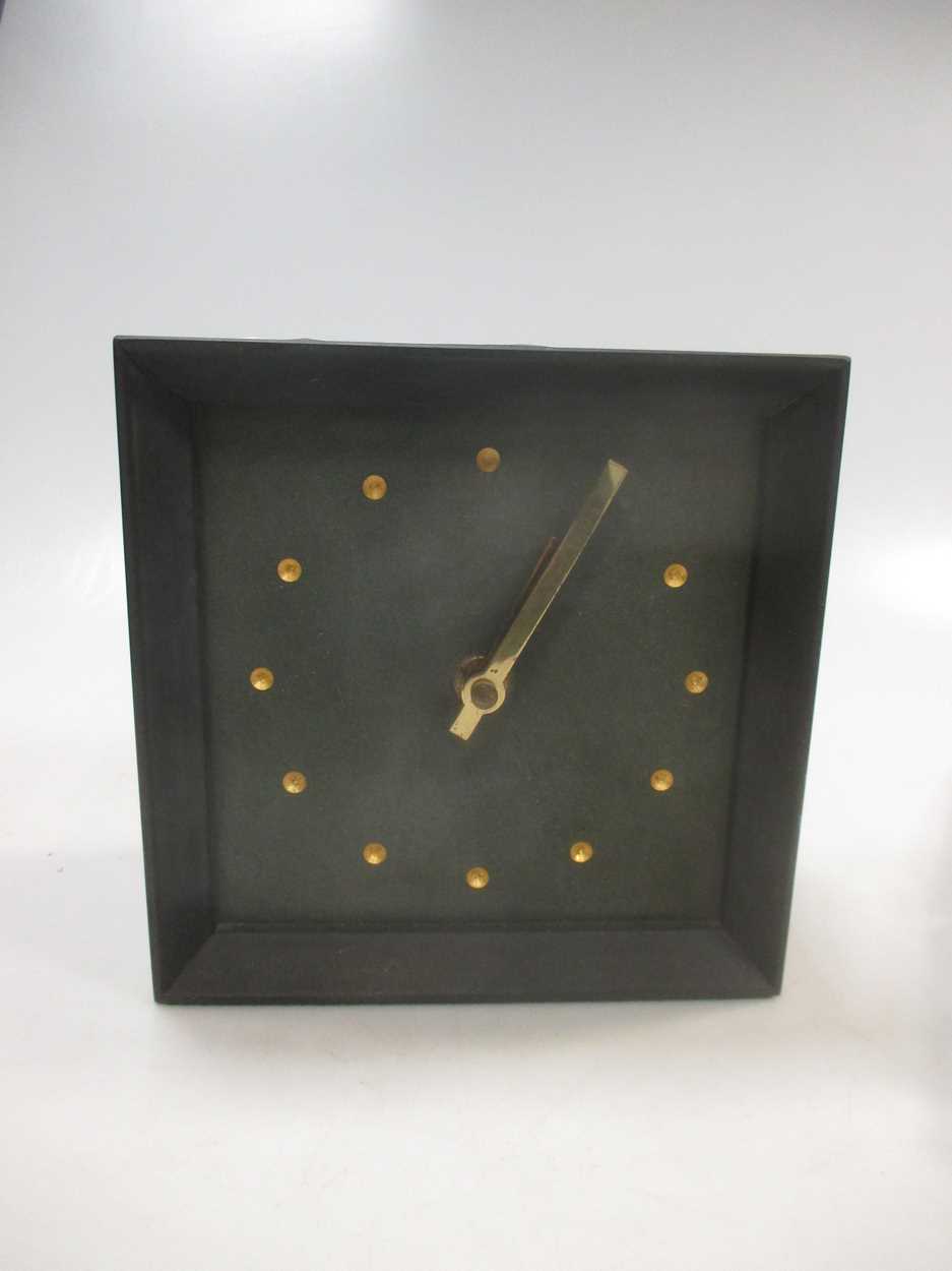 A Welsh slate cased batery clock and a German brass anemometer (wind speed measuring device) - Image 4 of 7