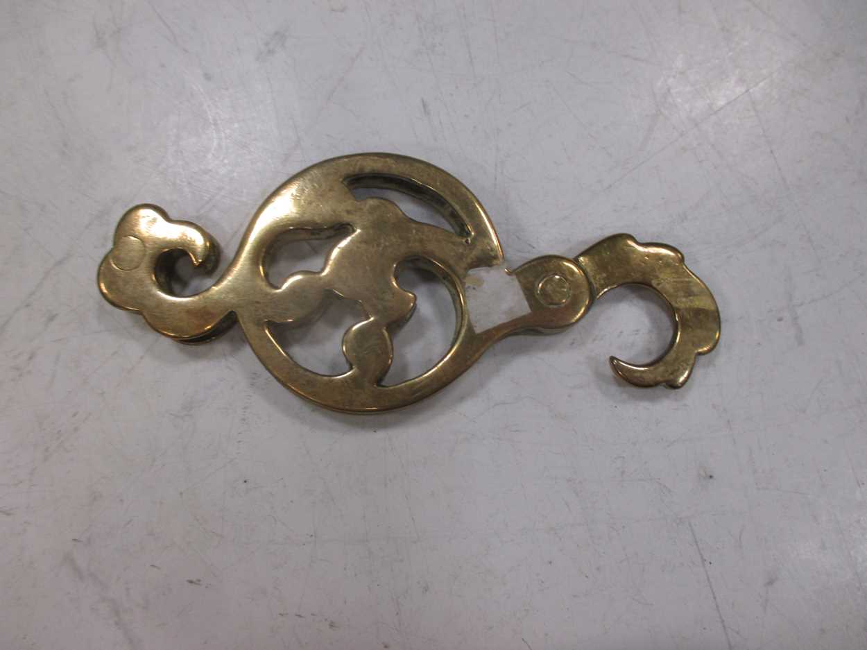 A Victorian brass spit jack, a brass leopard and other items - Image 7 of 8