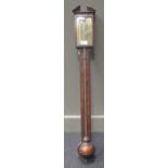 An early 19th century mahogany stick barometer by Henry Andrews, Royston, 98cm high