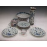 A pair of blue and white Nanking cargo plates, together with various other Chinese ceramics to